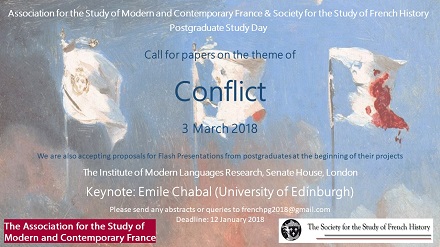 CONFLICT. CfP for the ASMCF-SSFH PG Study Day 2018